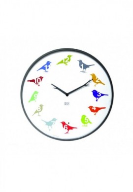 Horloge oiseaux des jardins, modèle ultraflat couleur