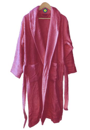 Peignoir en coton Bio, coloris framboise, Taille L