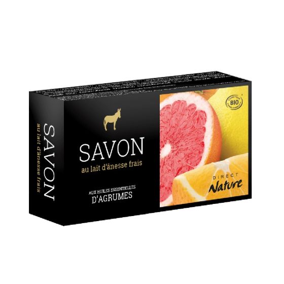 Savonette au lait d'anesse 100 g aux huiles essentielles agrumes Savonette au lait d'anesse 100 g aux huiles essentielles agrumes