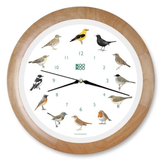  Horloge oiseaux des jardins, modèle en cadre bois