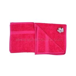 Serviette de toilette coton bio coloris framboise