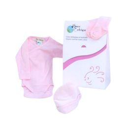 Cadeau de naissance rose assortiment bio 1 MOIS