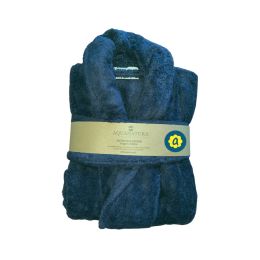 Peignoir en coton Bio, coloris bleu nuit, Taille XL