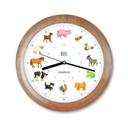 Horloge animaux de la ferme, modèle en cadre bois