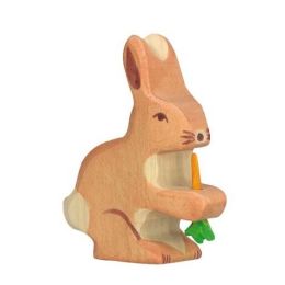 Figurine Holtztiger Lapin avec carotte
