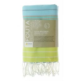 Fouta en coton biologique Sunny Lime 100 x 200cm