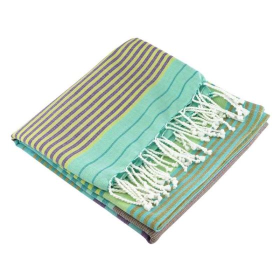 Fouta en coton biologique Aqua 100 x 200cm