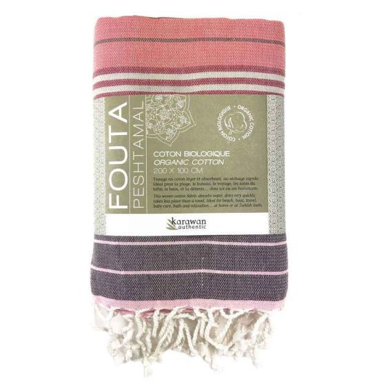 Fouta en coton biologique Wine 100 x 200cm