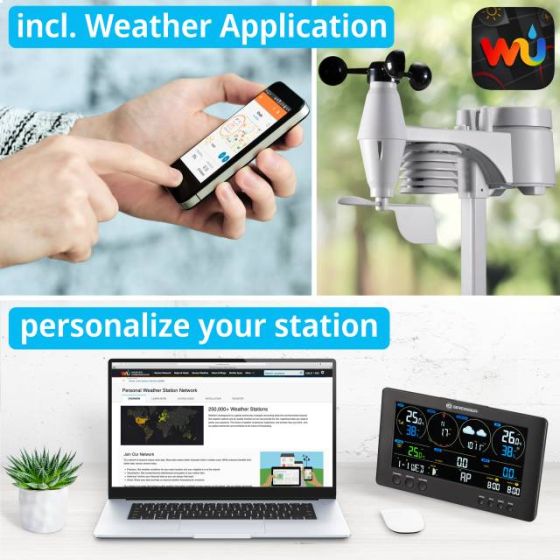 BRESSER Centrale météo WIFI ClearView avec capteur 7-en-1