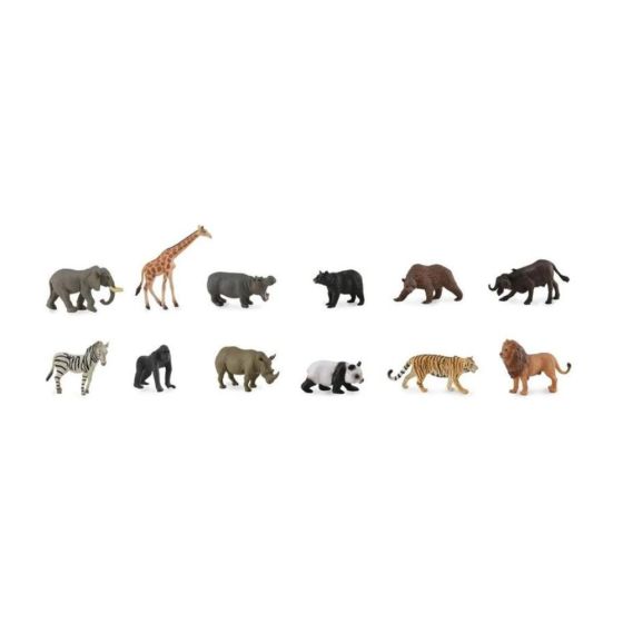 Etui de 12 figurines Collecta : animaux sauvages