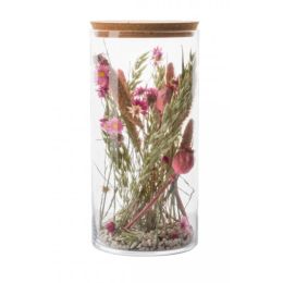 Vase décoratif - Fleurs séchées - Rouge