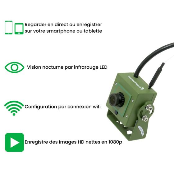 Caméra wifi pour Nichoir à oiseaux (avec cable 10 m inclus)