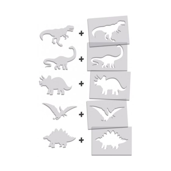 5 Pochoirs artistiques géants - les Dinosaures