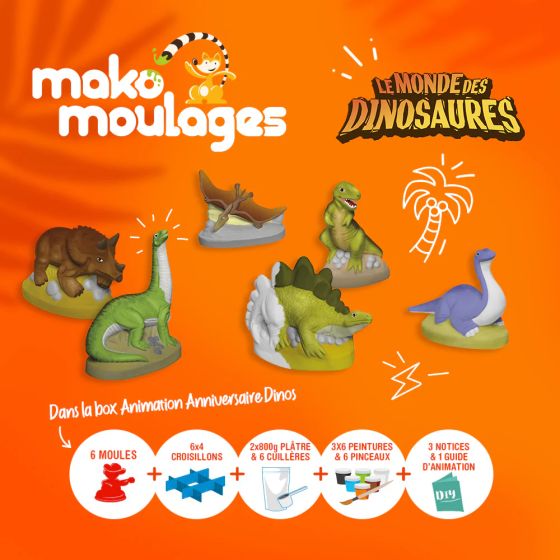 Mako moulages - Box animation anniversaire : les dinosaures