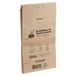 Lot de 15 sacs kraft biodéchets 10L