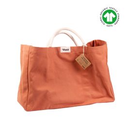 Grand sac cabas terracotta en coton bio