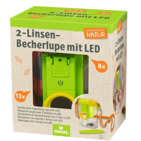 Boîte loupe avec 2 lentilles et lumières leds Boîte loupe avec 2 lentilles et lumières leds