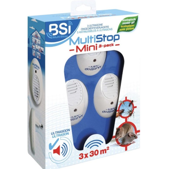 Multistop Mini - Lot de 3 répulsifs ultrason 30 m² (rats et souris) Multistop Mini - Lot de 3 répulsifs ultrason 30 m² (rats et souris)