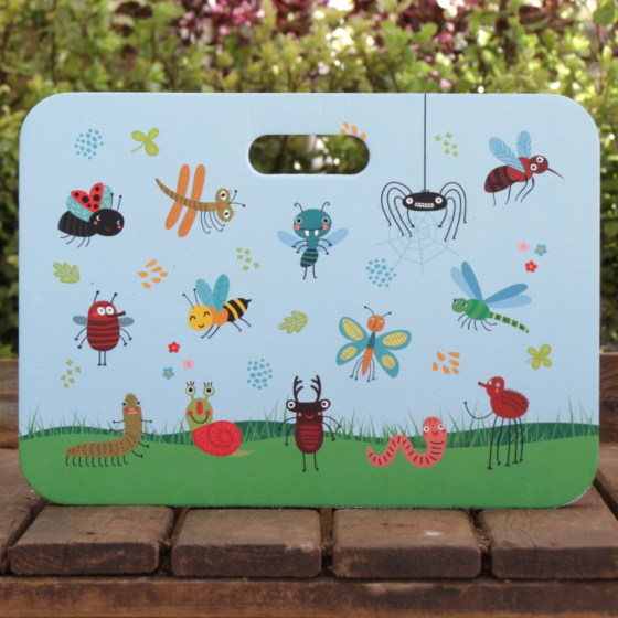 Repose-genoux jardinage motif insectes