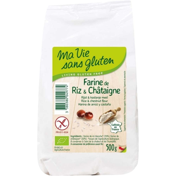 Farine de riz et châtaigne - 500g Farine de riz et châtaigne - 500g