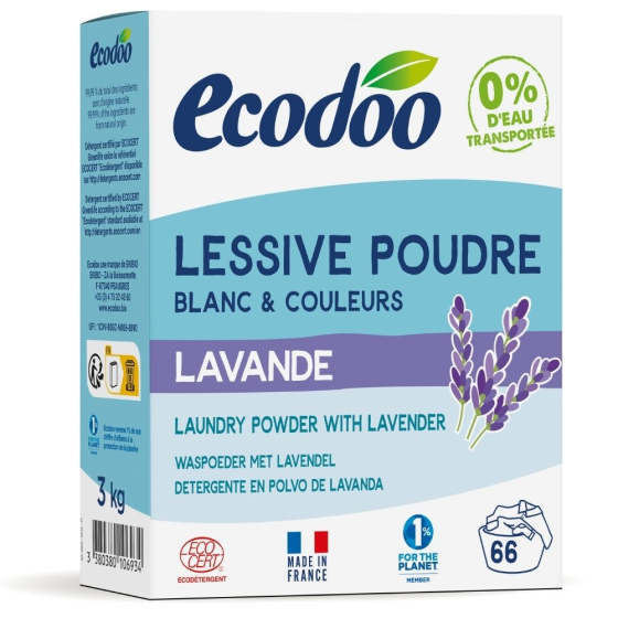 Lessive poudre parfum lavande - boîte 3kg Lessive poudre parfum lavande - boîte 3kg