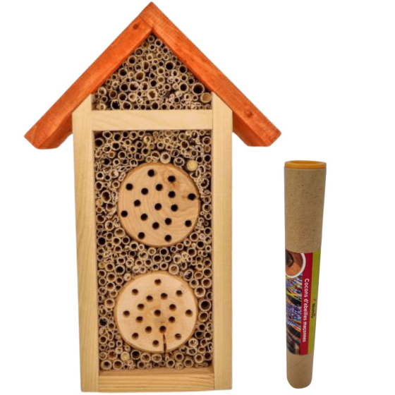 Gite à insectes Premium avec tube à abeilles Gite à insectes Premium avec tube à abeilles