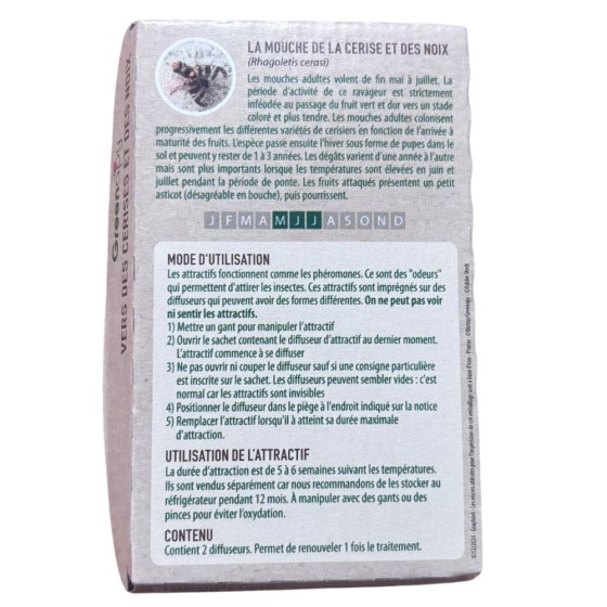 Attractif ammoniacal : mouche de la cerise (2 capsules)