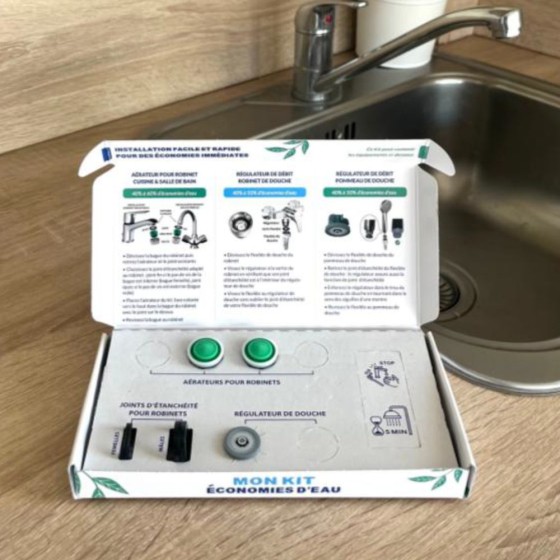 Pack économie d'eau pour 2 robinets et 1 douche