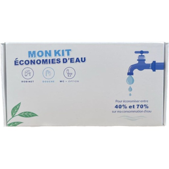 Pack eau complet : 1 robinet + 1 douche + 1 sac WC + 1 sablier de douche