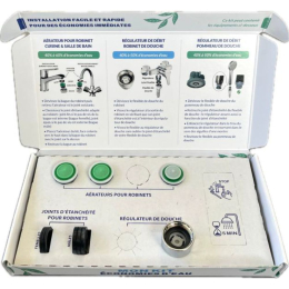 Pack économie : 2 robinets 5 L et 1 robinet douc 2,5 L + 1 régulateur douche