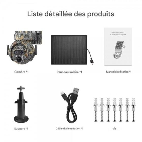 Piège photo 4G - 360° avec panneau solaire