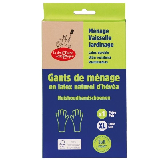 Boîte d'une paire de gants en latex naturel - XL
