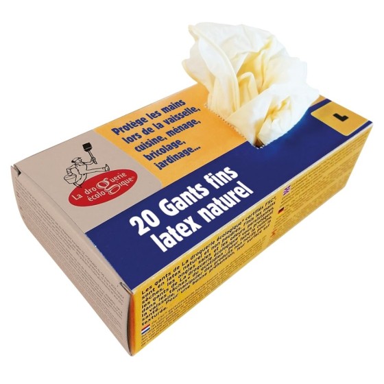 Boîte de 20 gants - L latex fin Boîte de 20 gants - L latex fin