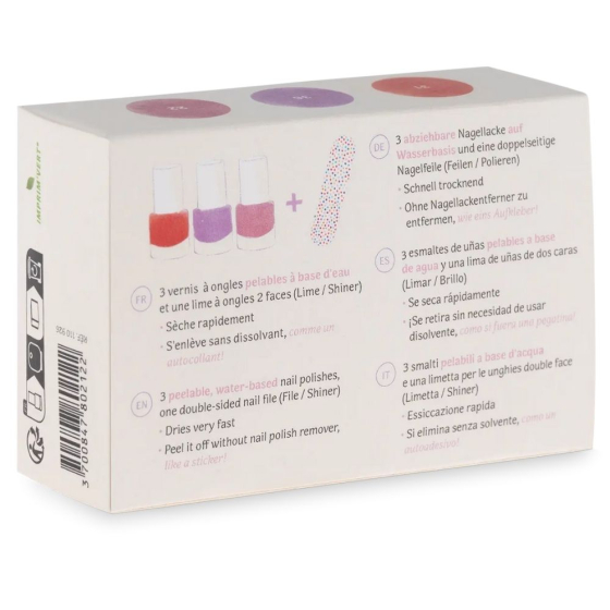 Coffret 3 vernis à ongles pelables à l’eau – Roses éternelles