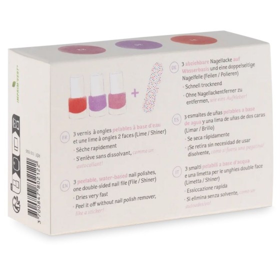 Coffret 3 vernis à ongles pelables à l’eau – Roses éternelles