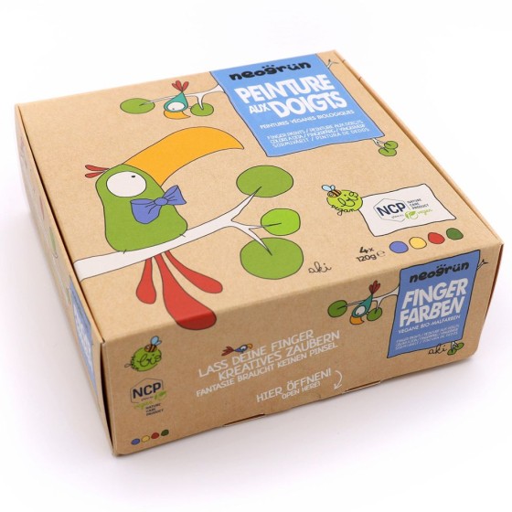 Boîte peinture aux doigts - 4 couleurs primaires
