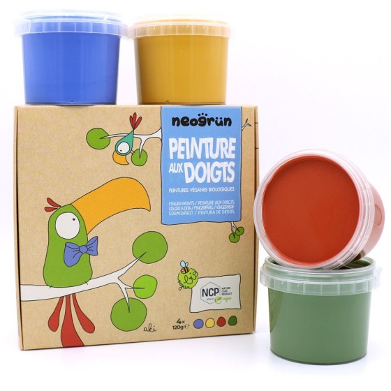 Boîte peinture aux doigts - 4 couleurs primaires