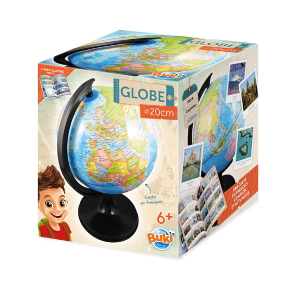 Globe 20 cm avec livret couleurs Globe 20 cm avec livret couleurs