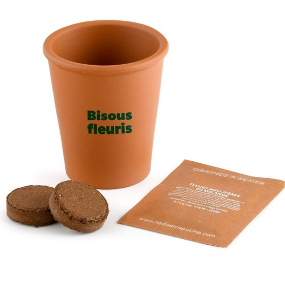 Carte message - Bisous fleuris - Mellifères