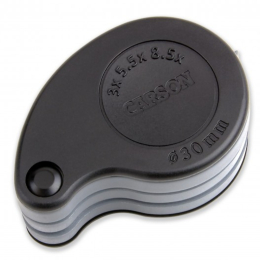 Loupe pliante Triview 3x/5.5x/8.5x avec étui intégré