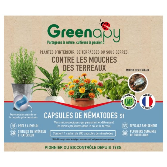 Nématodes mouches des terreaux en micro-capsules par 200
