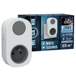 Ultrason + EM anti-rats et souris – 80 m² – 240 V secteur