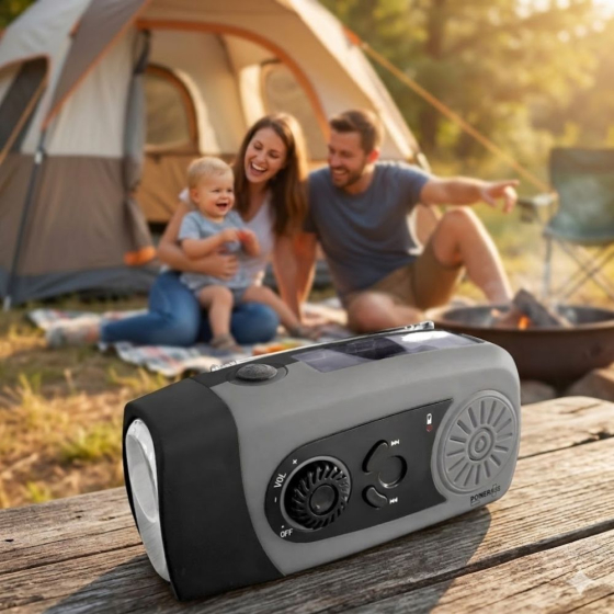 Radio multi-fonctions 3 en 1 Coyote- chargement solaire - dynamo - USB
