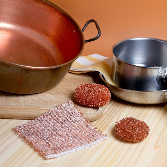 Lot de 2 éponges grattoir en cuivre 20 g
