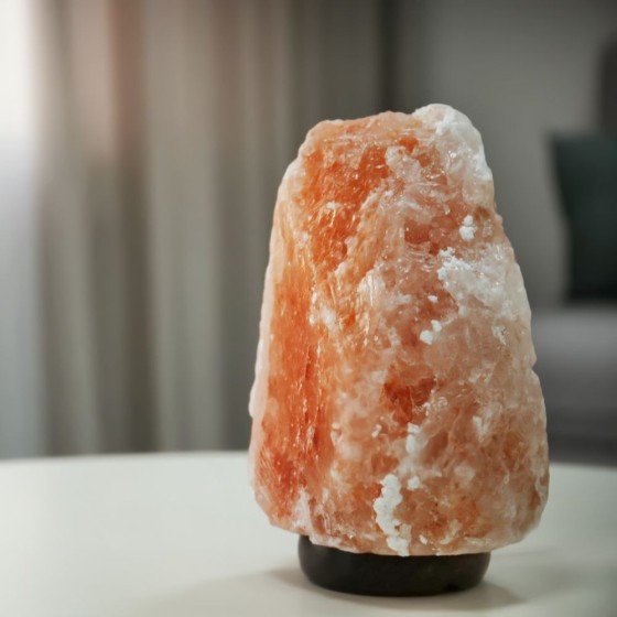 Lampe cristal de sel 4-7 kg avec socle en bois