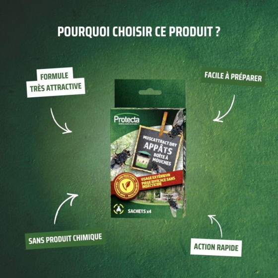 Sachets appâts boite à mouches x4