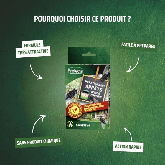 Sachets appâts boite à mouches x4