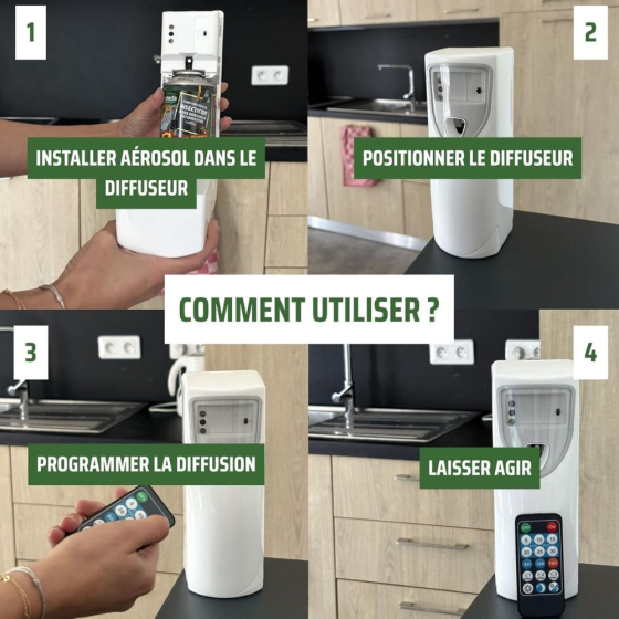 Diffuseur automatique d'insecticides au pyrèthre végétal + 1 recharge