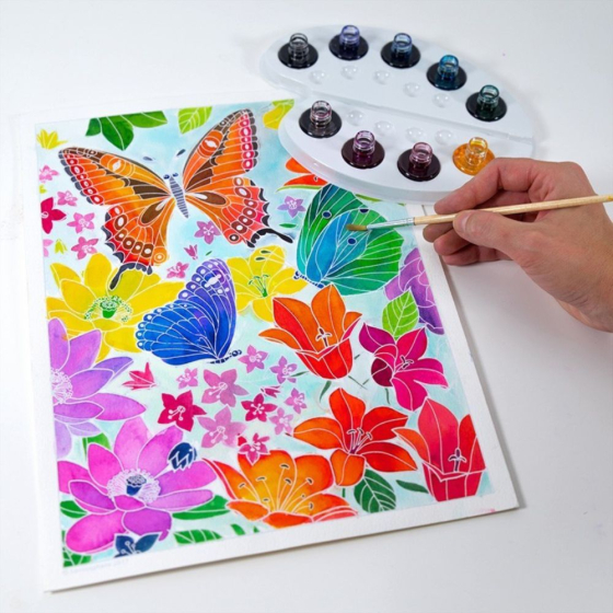Aquarellum grand format : Dans les fleurs