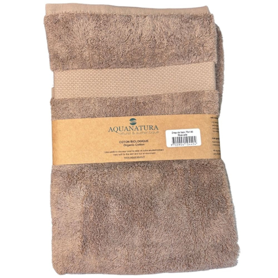 Drap de bain coton bio coloris muscade